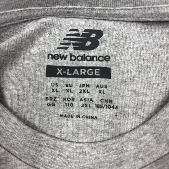 New Balance Gray Short Sleeve Athletic T-Shirt X-Large Lightweight Crewneck - Picture 2 of 9